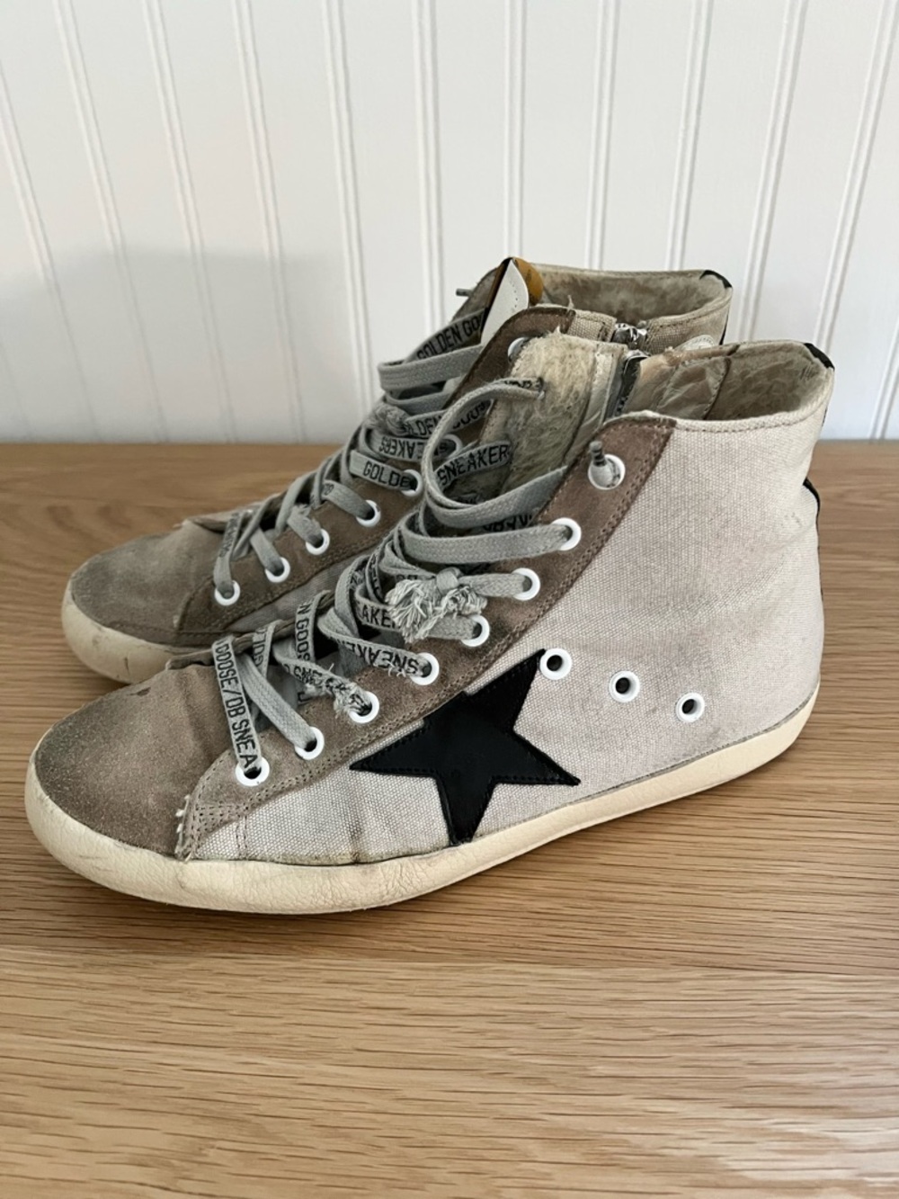 Golden Goose Suede & Canvas High-Top Sneakers 38